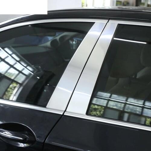 4pcs/set Aluminum Window Decoration Stirps Cover Trim Stickers For BMW 5 Series F10 520li 525li 530 535li 2011-2016 Car-styling