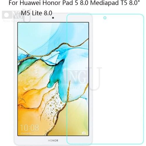 Real Tempered Glass For Huawei HonorPad 5 8.0 Tablet Screen Protector For M5 lite 8.0 Protective Film Glass 9H For Huawei T5 8.0