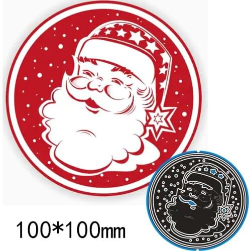 New circle Santa avatar Cutting Dies Stencil DIY Scrapbooking Photo Album Embossing Decorative Paper Card Craft 100*100mm