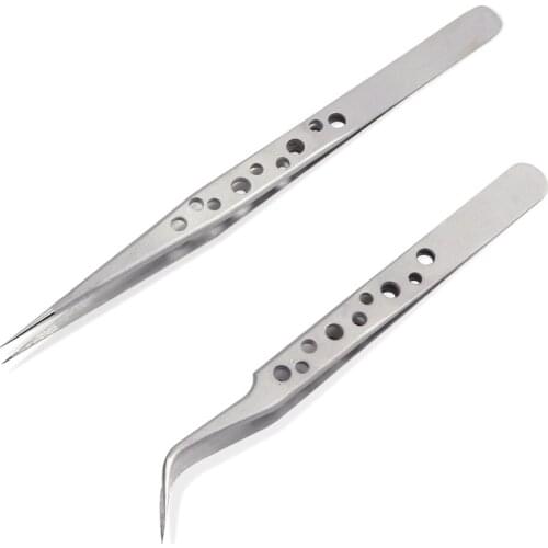 Non-magnetic Eyelash Extension Tweezers Precision Stainless Steel Forceps Volume Lashes Makeup Tools Grafting Eyelashes Tweezer