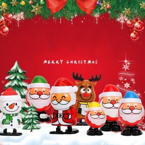 Chritmas Santa Claus Clockwork Gift Wind Up Bounce Toy Educational Toys Fidget Toys Merry Christmas Push Bubble Sensory Toy