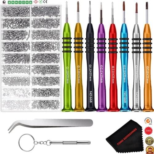 Eyeglass Repair Kit with 8 Pcs Magnetic Eyeglass Screwdrivers and Glasses Screws for Glasses, Eye Glass, Sunglass Repair