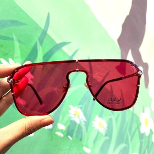 Luxury Brand Goggles Ovesized Shades Red Green Sunglasses For Women Men Tinted Shield Lens Fashion 2020 Sun Glasses Square