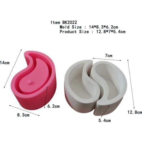 Succulents cement flower pot molds Home Furnishing combination of creative design Tai Chi Shape flower pot mold 1 pcs