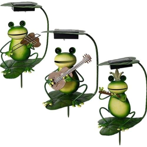 Solar Garden Plug-in Light, Literary Frog Iron Art Light Spring Style Light for Courtyard Patio and Garden Decor