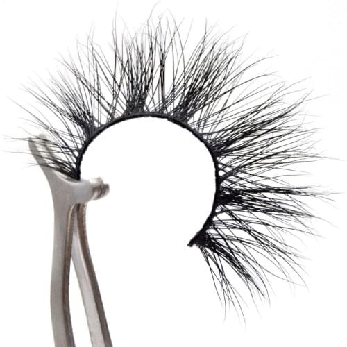 Visofree Mink Lashes Criss-crossed False Eyelashes Hand Made Natural Fluffy Look 3D Mink Eyelashes cruelty-free cotton band 01E