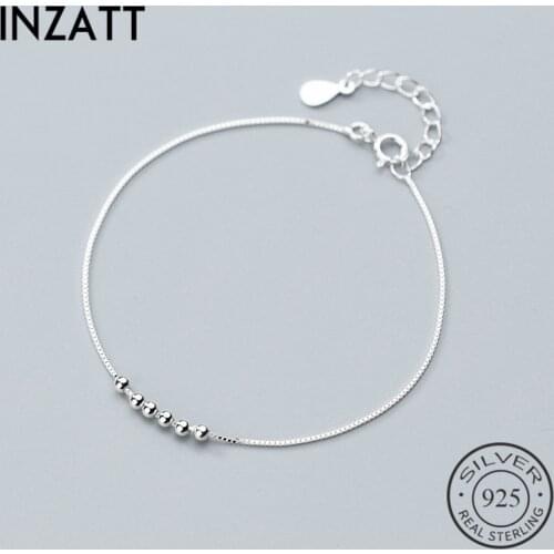 INZATT 100% 925 Sterling Silver Minimalist Geometric Light Beads Bracelet For Charm Women Party FINE Jewelry Classic Gift