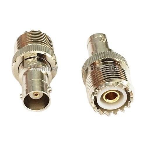 1pc UHF Female Jack to BNC Female Jack RF Coax Adapter convertor Straight Nickelplated NEW wholesale