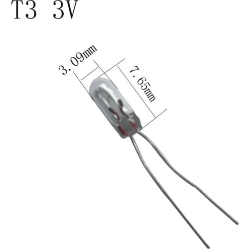 100PCS T3 3V 6V T4 3V 6V Car Audio Gear Indicator Light Dashboard Instrument Bulbs Auto Car Lamp Light Accessory