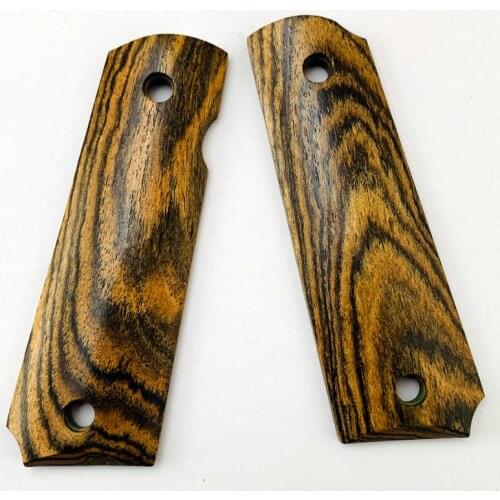 2Pieces 1911 Grips Natural Cross striation wood Handle Grips Patch Custom Grips CNC Handle Grips