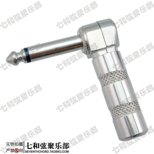 2Pcs 6.35 mm 1/4 inch Mono Male Plug Right Angle 90 Microphone Audio Guitar Bass Cable Connector plug guitar accessories