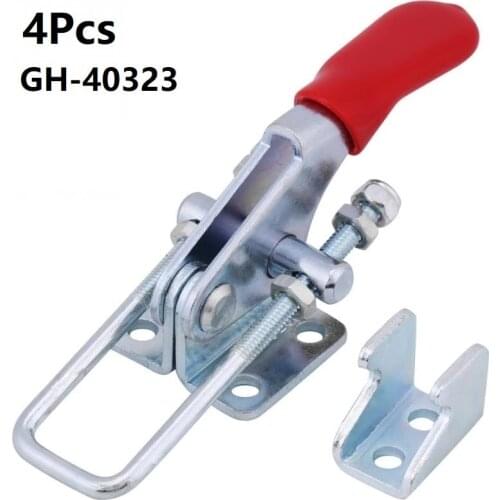 4Pcs GH-40323 Toggle Clamp Load-Bearing 360lbs/160Kg HCS Material Latch Type Clamping Force Adjustable Hand Tool