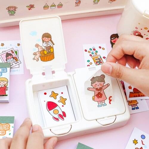 50 Pcs/Pack Kawaii Girl Boy Pattern Decoracion Diary Christmas Stickers DIY Scrapbooking Stationery Sticker Student Supplies
