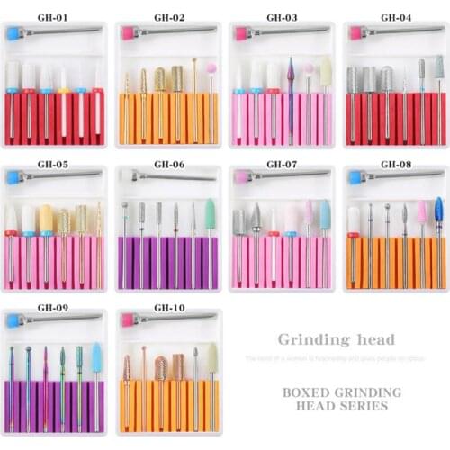 7PCS Professional Grinding Head Nail Drill Bits Set Electric Tungsten Steel Carbide Bit Nails Art Polishing Tools Accessories