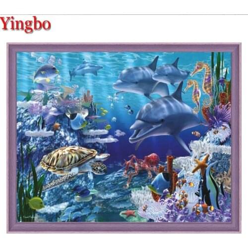 Diamond Mosaic Embroidery Sea Animal World Mural Wall Art 5D DIY Diamond Painting New Arrivals Handicraft Decoration For Home