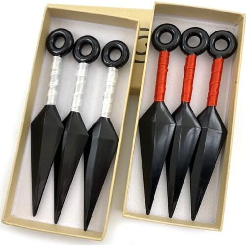 Anime Naruto Figures Cartoon Hatake Kakashi Uchiha Itachi Akatsuki Kunai Cosplay Weapon Props Collection Plastic Model Toy Gifts