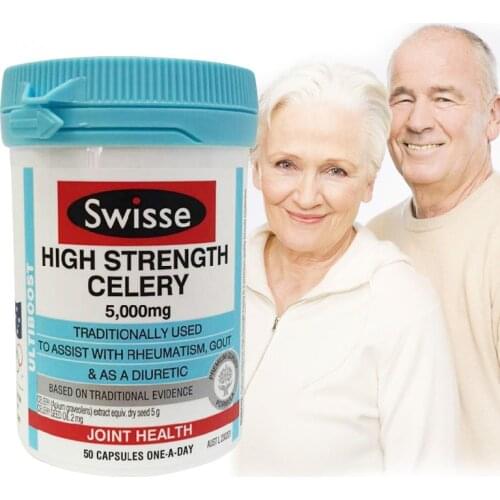 Australia Swisse High Strength Celery 5000mg 50 Capsules Support Rheumatism Gout Strengthen Nourish Relax the Nervous System