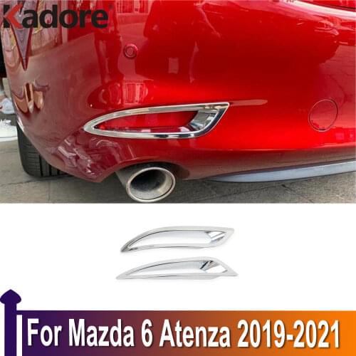 Car Accessories For Mazda 6 Atenza 2019 2020 2021 Chrome Rear Fog Light Lamp Cover Tail foglight Sticker Decoration Trim
