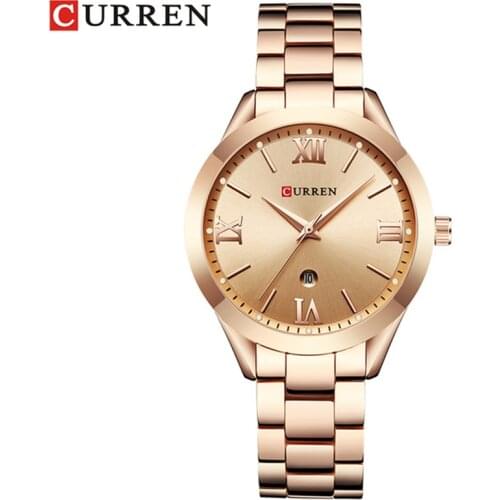 Jewelry Gifts For Womens Luxury Gold Steel Quartz Watch Curren Brand Women Watches Fashion Ladies Clock relogio feminino 9007