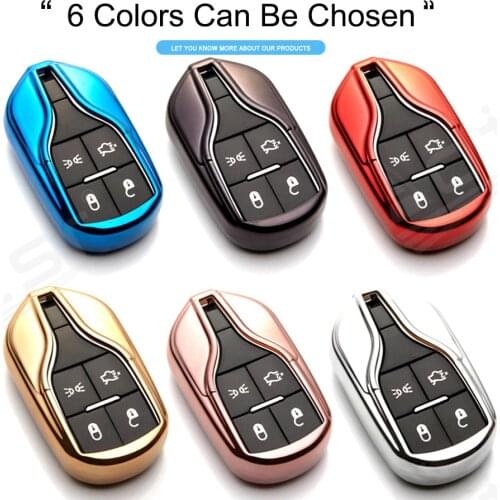 AOTSR TPU Car Key Cover Case For Maserati Ghibli Spoiler key Men Emblem Key Bag Shell Holder Keyrings keychain