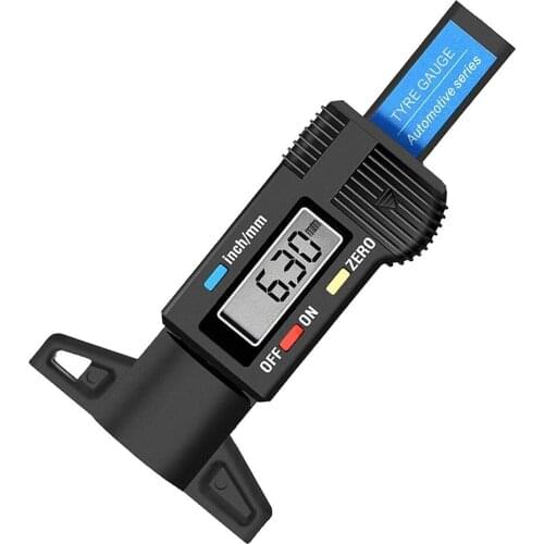 Black Digital Tire Tread Depth Gauge Tool Meter Measurer LCD Display Tread Checker Tire Tester for Cars Trucks 0-25.4mm(0-0.98 i