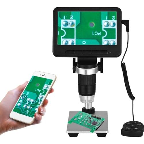 LCD Digital Microscope Wireless USB Microscope Camera 500-1000X Magnification 1080P Video 8 Adjustable LED Lights Wired Remote