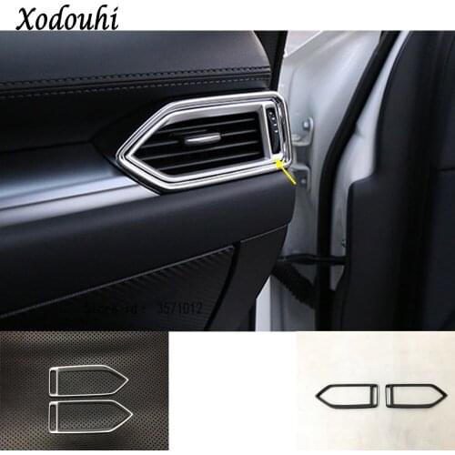 Car Garnish Cover Trim ABS Chrome Front Left+right Air Conditioning Outlet Vent For Mazda CX-5 CX5 2nd Gen 2017 2018 2019 2020