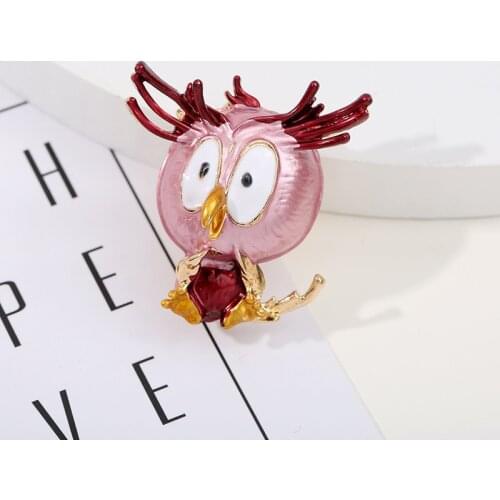 Lovely Owl Enamel Brooches Creative Women Alloy Bird Animal Shape Casual Brooch Fashion Ladies Coat Dress Lapel Pin Jewelry Gift