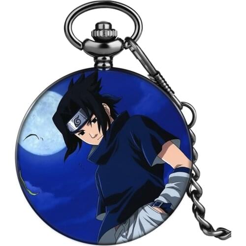 Top Sale 36cm Chain Dark Blue Case Japanese Cartoon Role Pocket Watch Men Women Chain Quartz Clock Gift to Boyfriend Kid Relogio