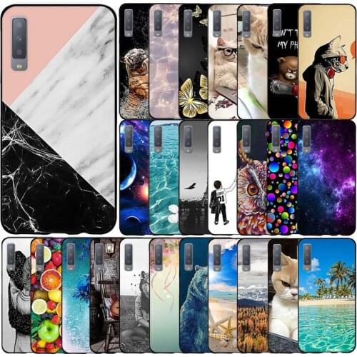 Soft Silicone Case For Samsung Galaxy A7 2018 Case Full Protective Soft Tpu Back Cover Phone Case For Samsung A7 2018 Coque