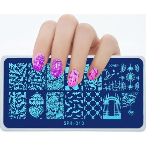 NEW ARRIVAL Sugar SkulL-IMAGE PLATE #MMSPH-10 XL 1PC 6CM*12CM HALLOWEEN NAIL ART STAMPING PLATE TEMPLATE (WTIH BACK BOARD)
