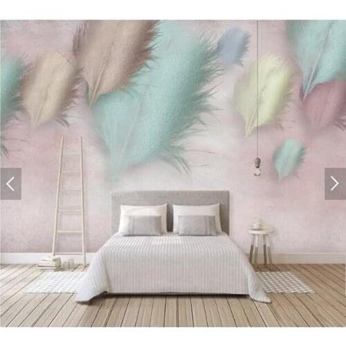 Custom retro papel de parede, abstract feather flower murals for living room bedroom sofa background wall home decoration paper