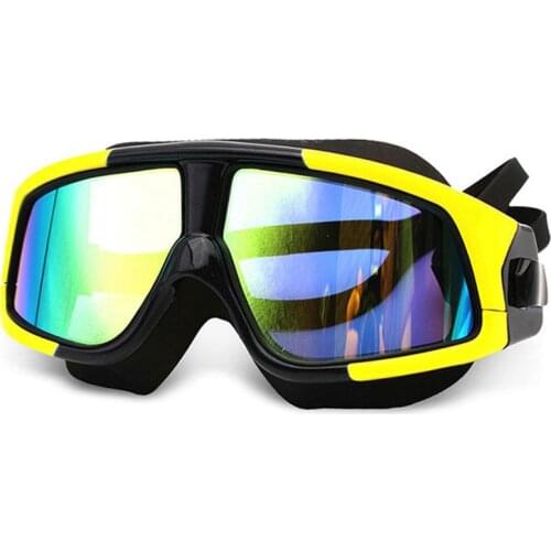 Fashion Waterproof Comfortable Silicone Big Frame Polarized Swim Glasses Anti-Fog UV Protection Swimming Goggles for Men Women