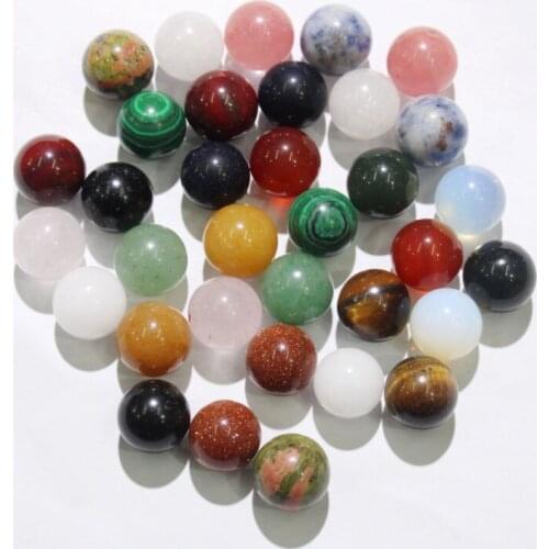 Wholesale 50pcs Natural Stone agates crystal lapis white turquoises 12mm No hole Beads Round Stone Beads For DIY Jewelry Making