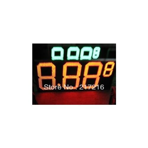 P16 led gas sign price changers oil display for diesel double side 24inches red or amber with remote controller