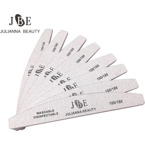 10Pcs 100/180 Wholesale Sanding Nail Files Manicure Nail Buffing Nail Files & Buffer Professional Salon Nail Art Tools Beauty