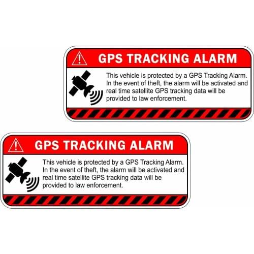 Warning Decals GPS Alarm System Tracker Warning Sticker Decal Safety Car Vinyl 2 Decals PVC Vinyl Reflective Stickers