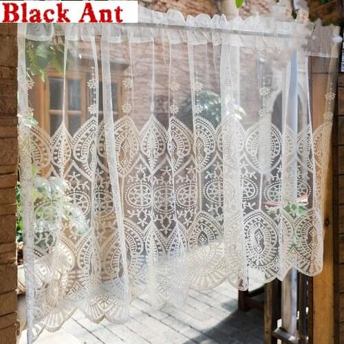 Sheer Voile Curtains for Kithcen Door Window Curtain Tulle Drapery for Living Room Gauze Panel Home Decoration DL-WP022#40