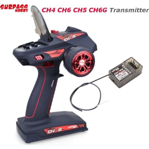 SURPASS HOBBY 2.4G Radio Remote Control CH4 CH6 CH5 CH6G Transmitter with X6FG Receiver for 1/10 1/8 RC Car Boat Crawler Axial