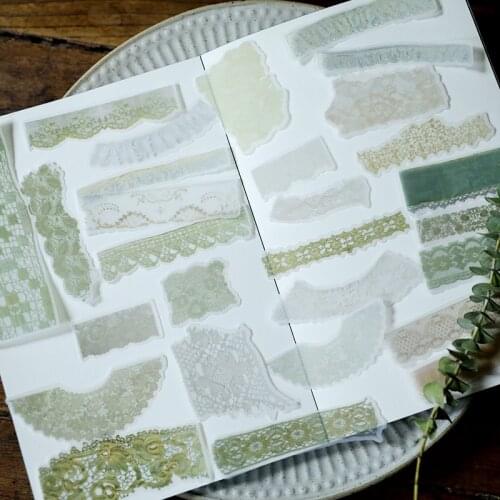 ZFPARTY Retro Lace Vellum Paper Stickers for Scrapbooking Happy Planner/Card Making/Journaling Project