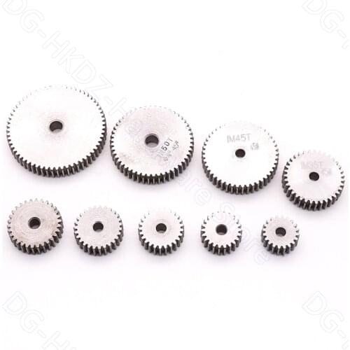 1M Spur Gear 23T-60T Metal Transmission Gear 45# Steel Thick 10mm Pinion 1 Mod 23 24 25 26 27 28 29 30 31 32 35 36-60 Teeth 1pcs