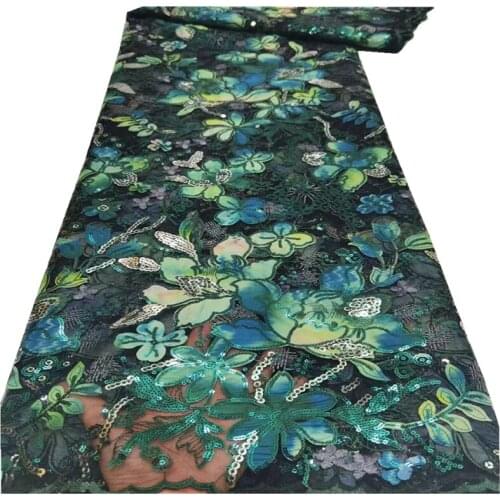 SJ Lace African Lace Fabric 2021 High Quality Lace Organza With Sequin French Lace Fabric Embroidered For Wedding Sewing cd3-60