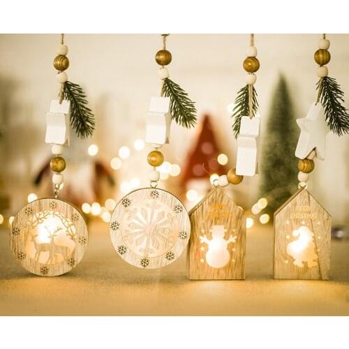 Elk Snowman String Light Christmas Decor For Home Hanging Christmas Tree Decor Ornament 2019 Navidad Xmas Gift New Year