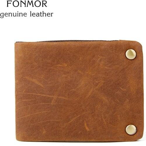 Vintage Soft Leather Wallets Men Short Purse Male Clips Zipper Money Coin Purse Wallets Card Bags