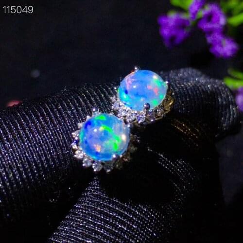 High Quality 100% Natural and real Opal Earring 925 sterling silver Fine jewelry