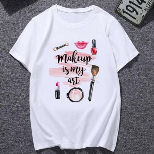 Women harajuku Streetwear Casual Plus Size White T-shirt New pretty lady images Printed TShirts Summer Short Sleeve Tops Tshirt