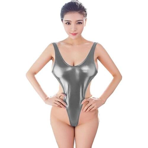 Women Jumpsuit Sexy Sling Thong Briefs Fashion New Temptation Underwear Metallic Women Set Shiny Bodysuit Women Summer Clothes