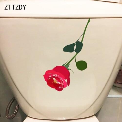 ZTTZDY 16.4*23.3CM Rose Hand Painted Classic Wall Decal Home Room Decor Toilet Sticker T2-0063