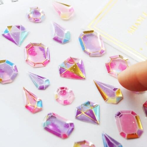 1 Sheet DIY 3D Shining Diamond Stickers Beautiful Jewelry Sticker Toys For Children On Scrapbook Diary Book Laptop Gifts