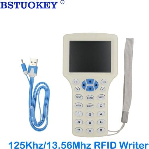 10 English Frequency RFID Copier Duplicator 125KHz Key fob NFC Reader Writer 13.56MHz Encrypted Programmer USB UID Copy Card Tag